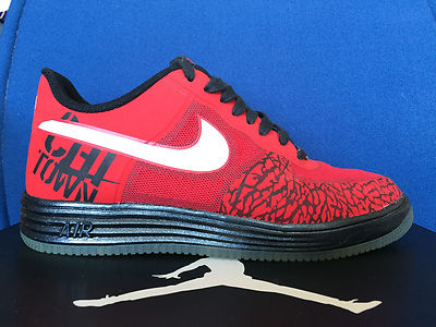 Nike Lunar Force sz Fuse Chicago BULLS Jordan Black Red Gym Bred Cement  Air