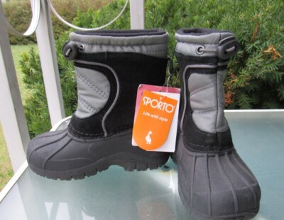 SPORTO Toddler Kids size Black Suede Rubber Winter Boots