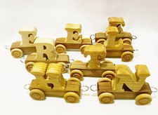 Letters-E 3 /R/L/T/H/N Vehicles Train-Set 8 Wooden Push  Play Toys-3 Years z2