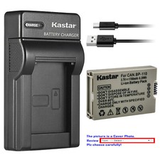 Kastar BP-110 Fully Decoded Battery Slim Charger for Canon VIXIA HF R20 HFR20