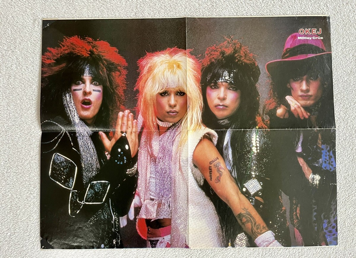 MÖTLEY CRÜE 1985 Vince Neil Sixx Tommy Lee Swedish Poster Magazine