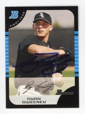 SIGNED BASEBALL CARD AUTO BOWMAN 2005 RYAN SWEENEY CHICAGO WHITE SOX #191 RC