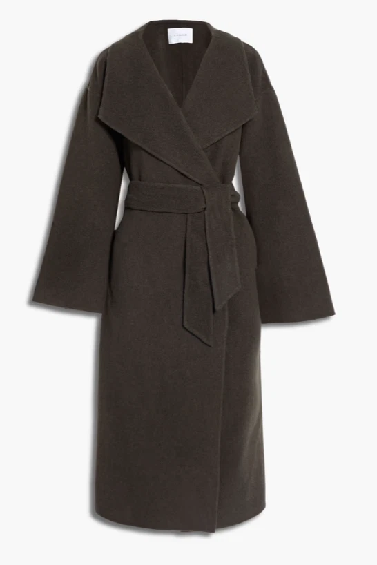 Green shop felt coat