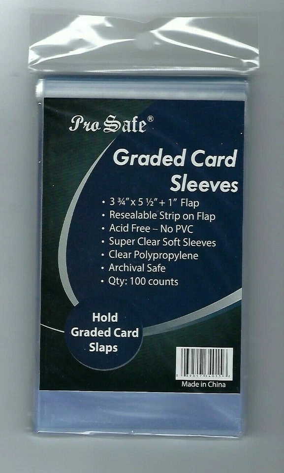 1,000 Pro Safe Resealable Graded Card Bags Sleeves 10 Packs of 100 SEALED 34015