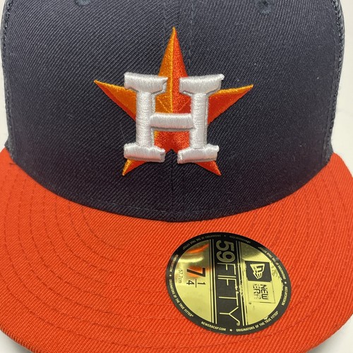 Houston Astros Hat Cap New Era 59fifty MLB Mens 7 1/4 100% Wool Front Mesh Back - Picture 3 of 17