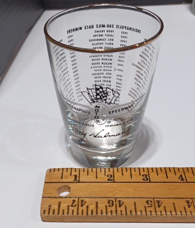 4 Indianapolis Motor Speedway Tumbler Glasses 1972 Mark Donahue Racing