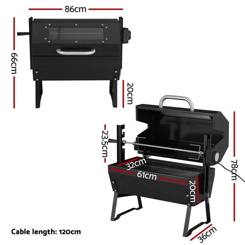 Grillz BBQ Grill Charcoal Electric Smoker Roaster - Picture 2 of 5