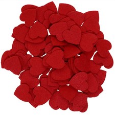 Felt Heart Cutouts for Valentine's Day - 100PCS Red 30mm for Crafts