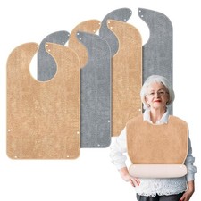 Adult Bibs for Men and Women 4 Packs, Reusable Terry Bibs for Elderly Senior,...