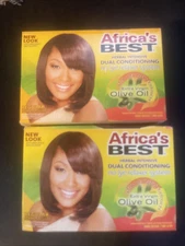 Africa’s  Best Relaxer Regular Dual Cond. No-Lye System X 2 Boxes