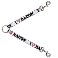 "Dog Leash Splitter I \"Heart\" Bacon White/Black/Bacon (Us Import)"