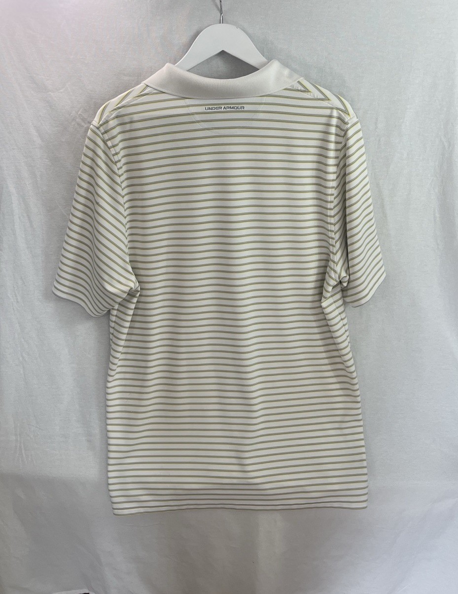 Under Armour Heat Gear Loose Men's Sz XL Polo Shirt Short Sleeve Striped thumbnail 7