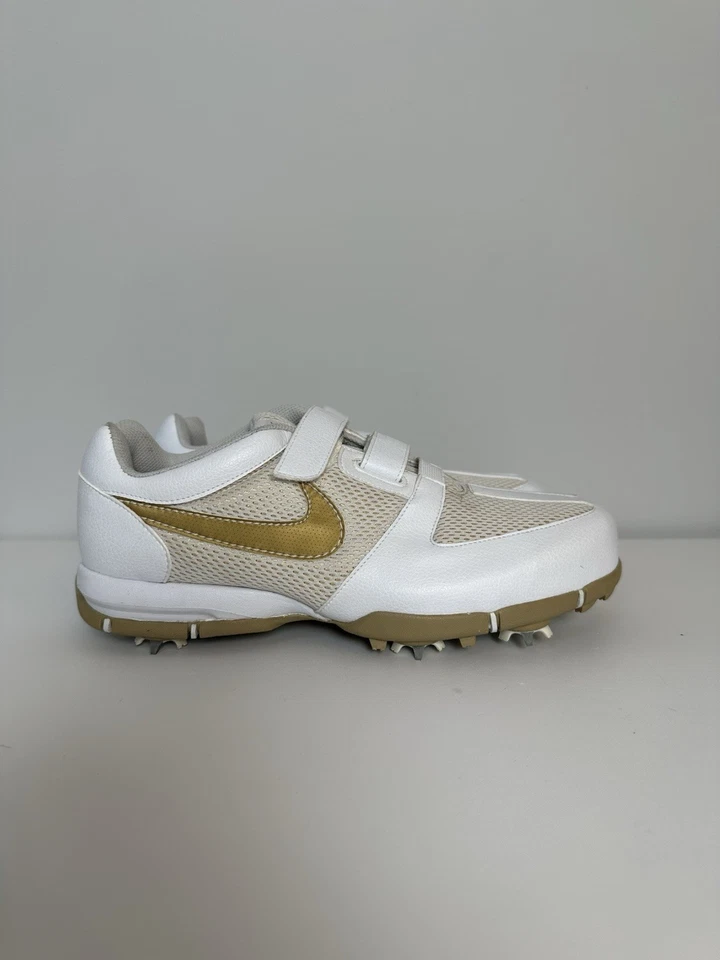Nike 314904-171 SP Mujer Blanco/Dorado Picos Suaves Golf Tenis Zapatos Talla 8.5 Foto 2 de 4