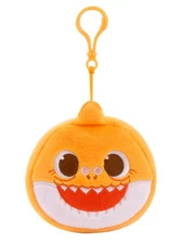 Pinkfong Grandma Shark Orange Plush Soft doll 10cm Key Ring Bag Charm Genuine