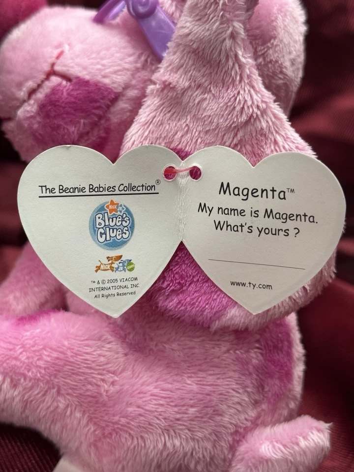 Vintage 2005 Ty Original Beanie Babies Magenta (Blue’s Clues) New With Tags - Image 4 of 4