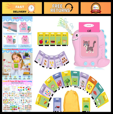 Interactive Flash Cards for Toddlers 1-5, Montessori Learning Toys, 336 Words, E