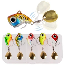 5Pcs Metal VIB Fishing Lures Vibration Bait Crankbaits Bass Spinner Spoon Baits