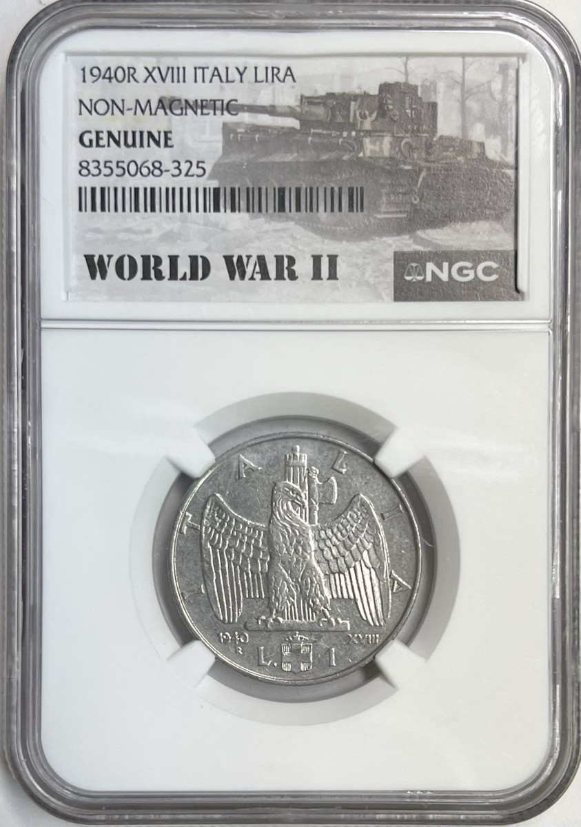 Italy Vittorio Emanuele 1940 R XVIII 1 Lira WWII Issue NGC | eBay