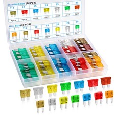 Zoatcba 84PCS Car Fuses Assortment Kit, Standard & Mini Fuse 5A-40A mix