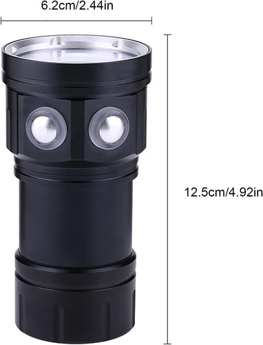 Luz de Buceo, Linterna de Buceo 18000 Lúmenes IPX8 Impermeable Antorcha de Buceo Buceo... - Imagen 6 de 6