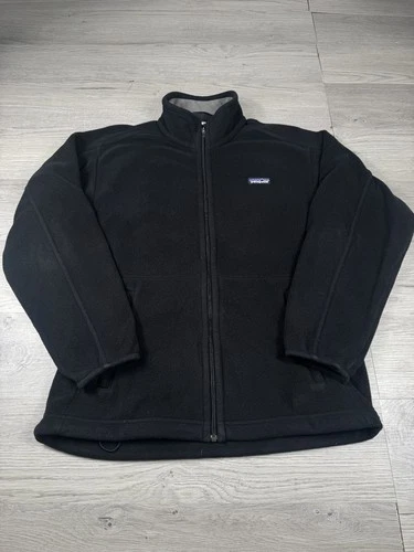 Vintage Patagonia Synchilla Fleece Jacket Men's Medium Black Comfort Full Zip image 2