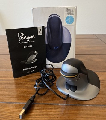 Posturite Penguin 9820100 Mouse USB Wired, Medium Size, Ambidextrous, Vertical