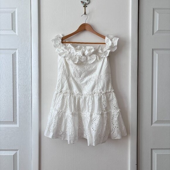 lilly white dress Lilly Cotton Strapless Midi Dress in White By DISSH main image 0