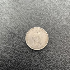 Great Britain Queen Victoria 1887 Silver Double Florin Coin