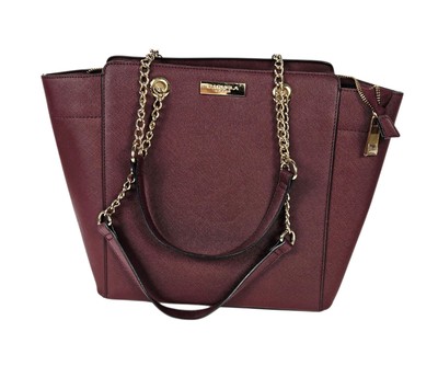 Carvela Tasche Burgund Gold Kettenriemen Designer Handtasche Struktur Preloved