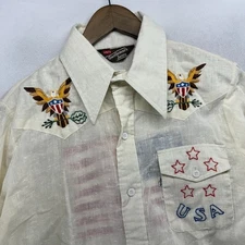 Vintage Levi's Shirt Mens Large 21.5x30 Chain Stitched Eagle USA made Americana