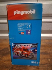 Playmobil CITY ACTION Rescue Ladder Unit FIRE TRUCK 5682 w Lights & Sound 13pc