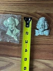 2 Vintage Clown Brooch Pin Costume Jewelry Lot Silver-Tone 2" Gold-Tone 3"