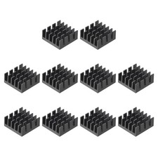 15x15x6.5mm Aluminum Heatsink Electronic Radiator for MOS IC Chip Black 10 Pcs