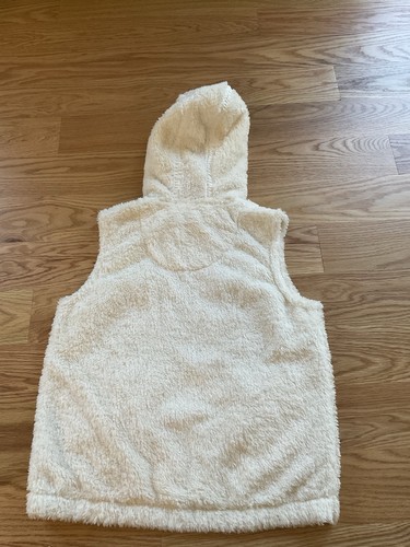 Vineyard Vines Girls Medium 12-14 Fleece Teddy Hooded Vest White - Picture 4 of 4