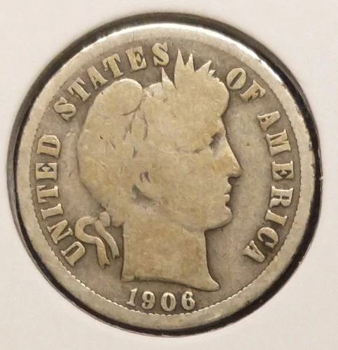 1906-D BARBER DIME -- Good (G)