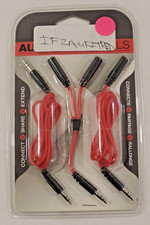 iFrogz Audio Essentials Kit - Y-Splitter, Auxiliary and Extension Cables - Red