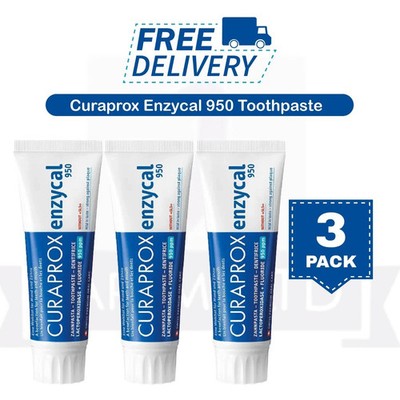 Cu-raprox Enzycal Toothpaste SLS Free Low Fluoride 950ppm 75ml - PACK OF 3