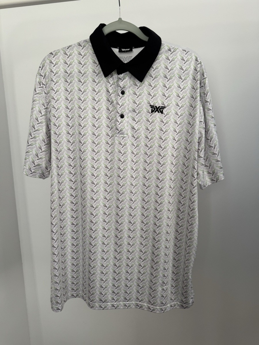 PXG Golf Polo M | Grey/Black Performance Shirt | Premium PXG Logo View 2