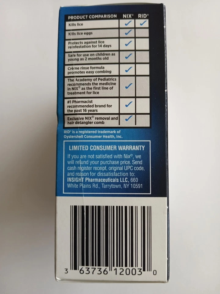 Nix Family Pack Lice Killing Creme Rince inclui 2 frascos e 2 não pentes. 2 - Imagem 2 de 4