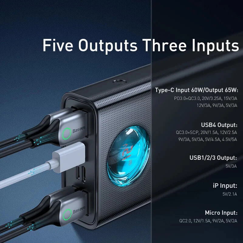 30000mAh Power Bank PD 65W QC4.0 Schnell Ladegerät USB C Externer Akku Universal - Bild 3 von 4