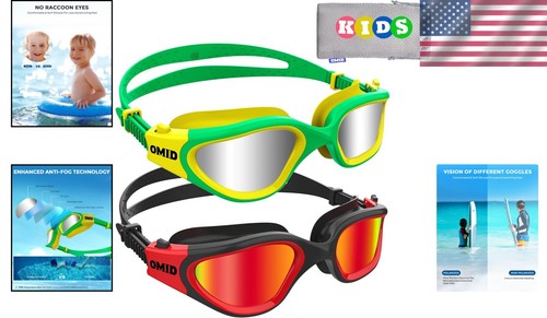 Kids Polarized Swim Goggles, 2-Pack with Anti-Fog & UV Protection for Ages 6-14 - Picture 2 of 9