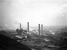 Wuhan China, foundry with smokestacks of Hanyang Iron works OLD PHOTO