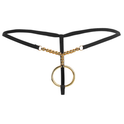 Herren String Tanga Perlen G-String Dessous Bikini Slip mit O-Ring Unterwäsche
