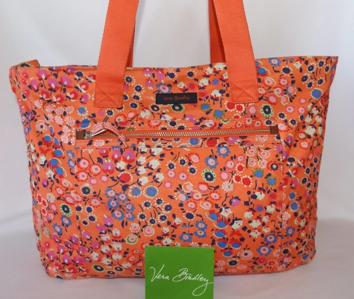 VERA BRADLEY Lighten Up Expandable Tote - Coral Meadow - Weekend