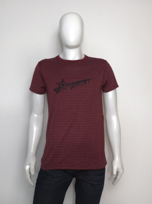 Authentic Saint Laurent Striped Star Logo Red T-shirt Size