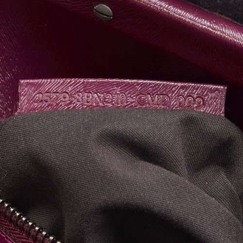 rare FENDI Peekaboo grey wool burgundy textured leather shoulder satchel bag - Picture 12 of 12