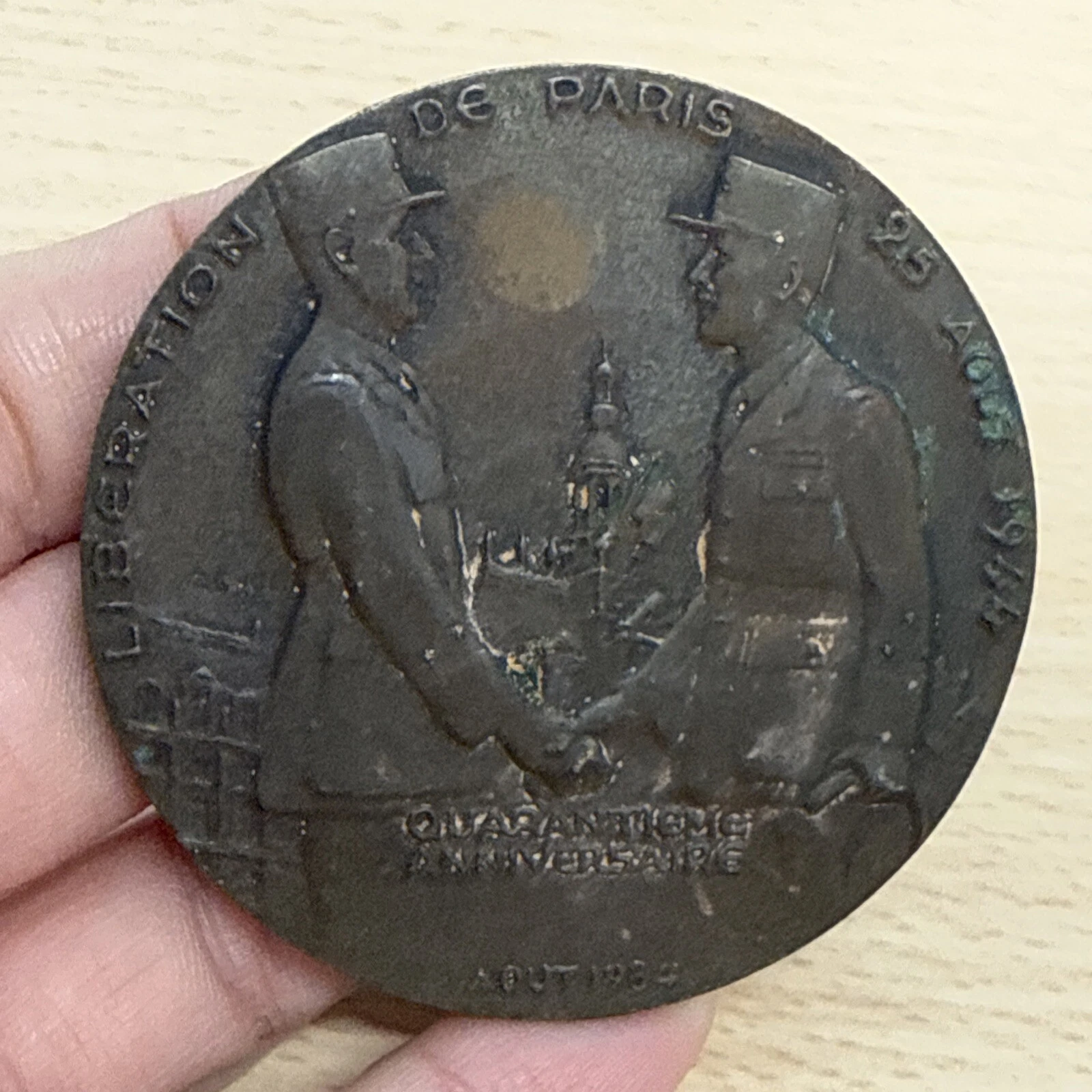 Médaille Libération De Paris Cinquantième Anniversaire Août 1984 En Bronze