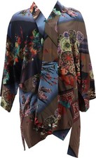 Tolani Collection Printed Open Front Woven Wrap Fern L NWOT 318 