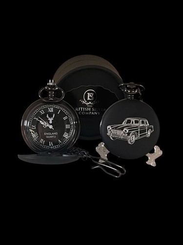 TRIUMPH HERALD CLASSIC CAR POCKET WATCH & CHAIN Luxury Gift Box PERSONALISED - Picture 3 of 6