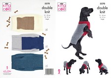 Dog Coat Knitting Pattern to knit in Small Medium or Large King Cole DK 5570